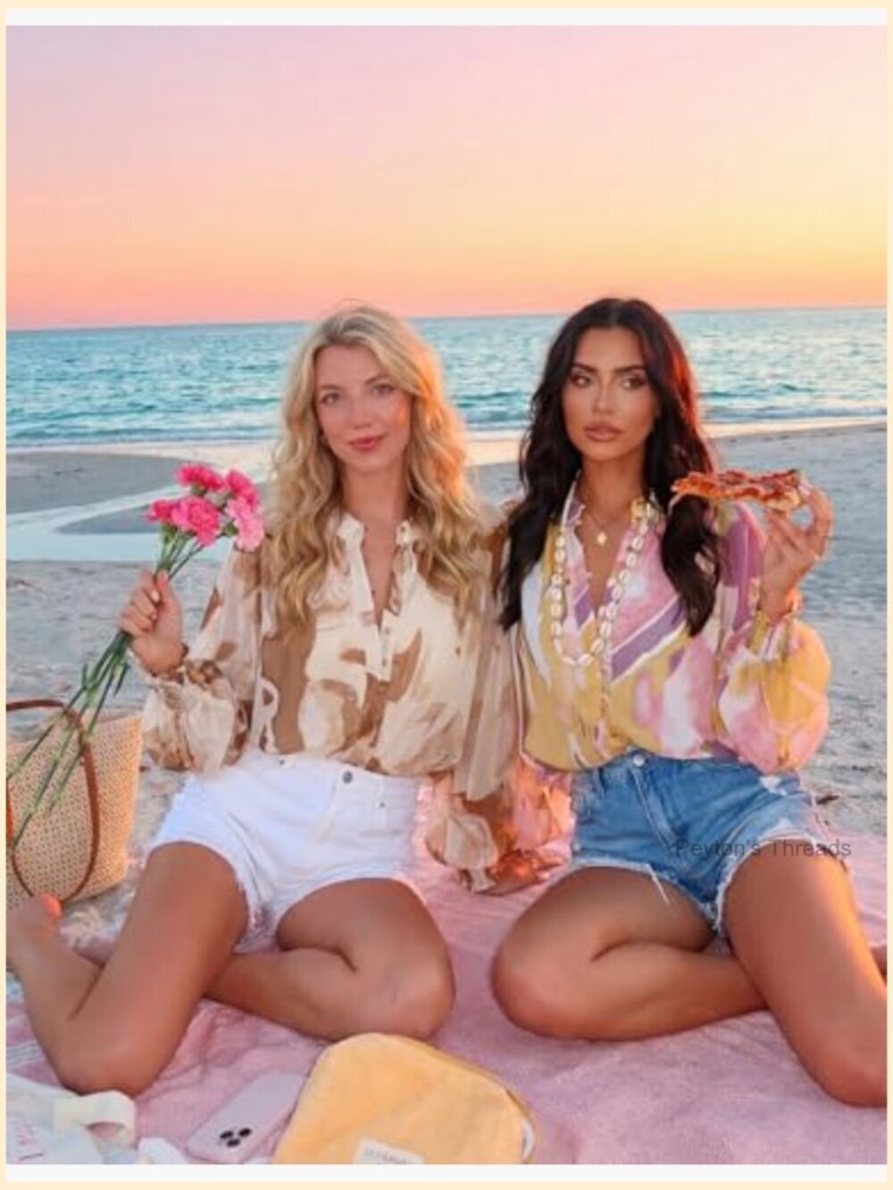 Floral Print Long Sleeve Button Down Boho Oversized Blouse - Picture 3 of 7